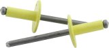 Allstar Performance Large Head Rivets ALL18180 Rivets, Blind Rivets, 3/16 in. Rivet, 9/16 in. Head, Aluminum/Steel, Yellow, Set of 250 thumbnail 2