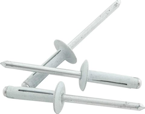 Allstar Performance Tri-Fold Rivets ALL18188 Rivets, Blind Rivets, 3/16 in. Rivet, 1/2 in. Head, Aluminum, White, Set of 250 thumbnail 1
