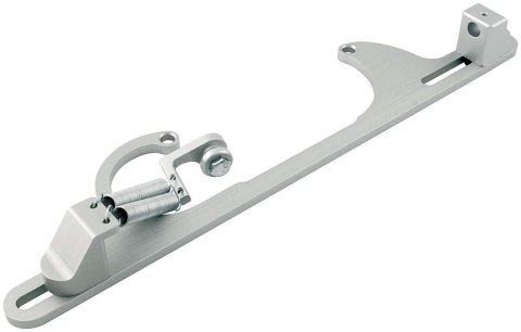 Allstar Performance Adjustable Throttle Brackets with Return Springs ALL54218 Bracket Springs, Adjustable, Carb Base Mount, Aluminum, Silver, Edelbrock or 4150 Carb, Morse, Kit