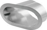 Allstar Performance Exhaust Shields ALL34182 Shield, Aluminum, Natural, Exits At 55 degree Angle To Body, Accepts Dual 3.50 in. Pipes, Each thumbnail 1