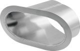 Allstar Performance Exhaust Shields ALL34182 Shield, Aluminum, Natural, Exits At 55 degree Angle To Body, Accepts Dual 3.50 in. Pipes, Each thumbnail 2