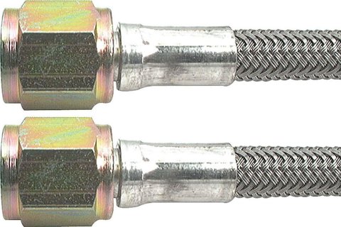 Allstar Performance Braided Steel Lines ALL46400-26 Brake Lines, Stainless Steel, - 4 AN, Straight, Female Threads, 26.00 in. Length, Each