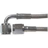 Allstar Performance Braided Steel Lines ALL46312-60 Brake Lines, Stainless Steel, -4 AN, Straight, 90 Degree, Female Threads, 60.00 in. Length, Each thumbnail 2