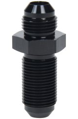 Allstar Performance Bulkhead Fittings ALL49613 Fitting, Bulkhead, Aluminum, Black Anodized, Straight, -8 AN, Male Threads, Each thumbnail 1