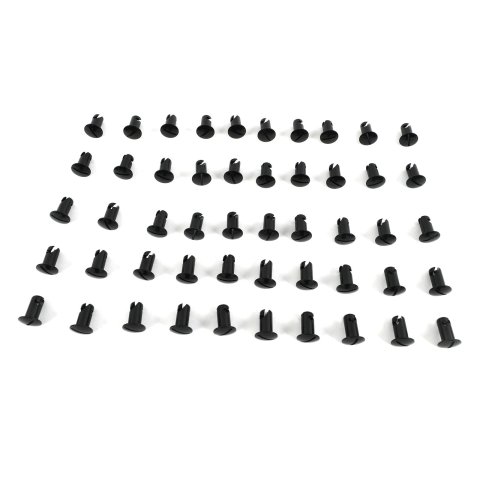 Allstar Performance Oval Head Button Fasteners ALL19225 Quick Fasteners, Fasteners, Slotted Head, Steel, Black, 0.25 in. Shank Diameter, 0.40 in. Shank Length, Set of 50