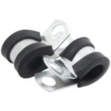 Allstar Performance Aluminum Line Clamps ALL18300-50 Hose Mounting Clamps, Cushioned, Aluminum, Natural, One 3/16 in. Diameter Hole, Set of 50 thumbnail 1