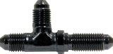 Allstar Performance Bulkhead Fittings ALL50097 Fitting, Bulkhead, Aluminum, Black Anodized, Tee, -4 AN, Male Threads, Each thumbnail 1
