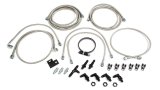 Allstar Performance Brake Line Hose Kits ALL42054 Hoses, Dirt Track Car, Late Model, Lines, Stainless/Rubber Lines, with Black Anodized Fittings, Clamps, Brackets, Kit thumbnail 1