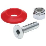 Allstar Performance Countersunk Bolt Kits ALL18682-50 Body Fasteners, Plastic Kit 1/4 in x 1 in, Red thumbnail 1