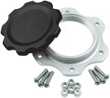Allstar Performance Fuel Cell Cap and Bungs ALL40137 Caps, Cap/Bolt-In Bung, Aluminum, Natural, Female Thread, 6-Bolt Flange, Black Cap, with Hardware, Kit thumbnail 1