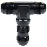 Allstar Performance Bulkhead Fittings ALL49634 Fitting, Bulkhead, Aluminum, Black Anodized, Tee, -10 AN, Male Threads, Each thumbnail 1