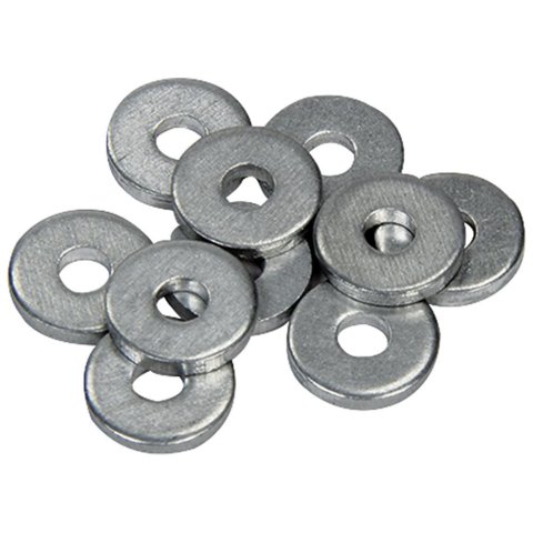 Allstar Performance Aluminum Rivet Backup Washers ALL18200 Washers, Aluminum, .125 in. Inside Diameter, .375 in. Outside Diameter, Set of 500 thumbnail 1