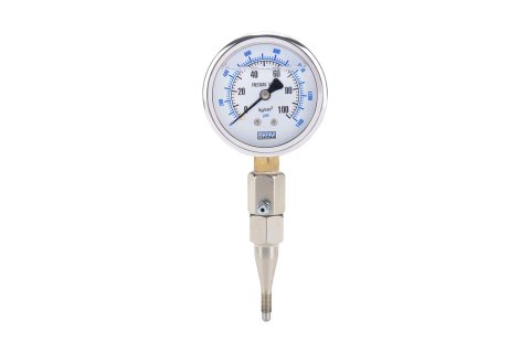 Allstar Performance Brake Pressure Gauges ALL11020 Gauge, Quick, Pressure, 0-1,500 psi, 2 3/4 in. Diameter, Analog, Full Sweep, Illuminated, Liquid-filled, Mechanical, White Face, Each thumbnail 1
