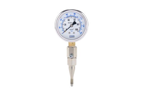 Allstar Performance Brake Pressure Gauges ALL11020 Gauge, Quick, Pressure, 0-1,500 psi, 2 3/4 in. Diameter, Analog, Full Sweep, Illuminated, Liquid-filled, Mechanical, White Face, Each thumbnail 2