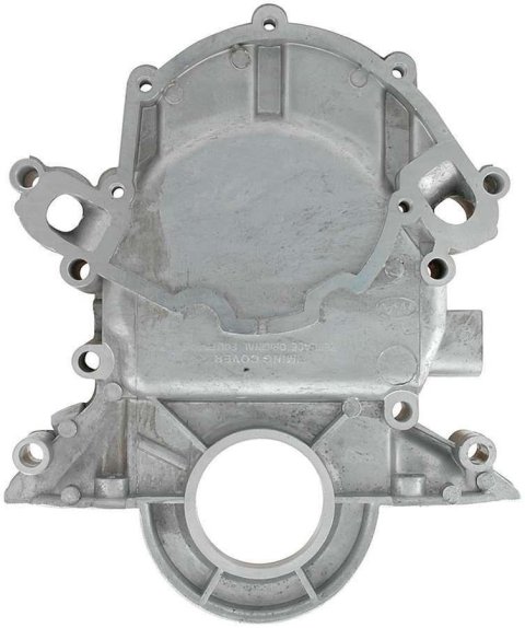 Allstar Performance Timing Covers for 1985-1994 MUSTANG - ALL90017 Cover, One-piece, Reverse Rotation Compatible, No Dipstick/Fuel Pump Provisions, Aluminum, Natural, EFI, Ford, 5.0L, Each