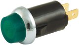 Allstar Performance Warning Lights ALL99064 Light, Green, Chrome Bezel, Black Housing, 2-blade, 0.908 in. Diameter, Each thumbnail 1