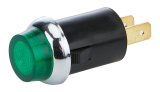 Allstar Performance Warning Lights ALL99064 Light, Green, Chrome Bezel, Black Housing, 2-blade, 0.908 in. Diameter, Each thumbnail 2