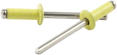 Allstar Performance Small Head Rivets ALL18139 Rivets, Blind Rivets, 3/16 in. Rivet, 3/8 in. Head, Aluminum, Yellow, Set of 250 thumbnail 1