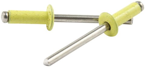 Allstar Performance Small Head Rivets ALL18139 Rivets, Blind Rivets, 3/16 in. Rivet, 3/8 in. Head, Aluminum, Yellow, Set of 250 thumbnail 2