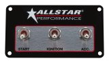 Allstar Performance Electrical Switch Panels ALL80165 compact three switch panel has sealed weatherproof toggle switches for use in open cockpit thumbnail 2