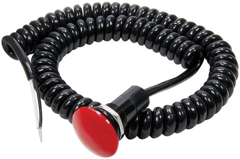 Allstar Performance Spiral Corded Momentary Buttons ALL80181 Switch, Button, Plastic, Large Red Push Button, Each thumbnail 1