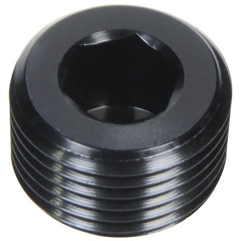 Allstar Performance NPT Plug Fittings ALL49805 Fitting, Plug, Aluminum, Black Anodized, 3/4 in. NPT, Male Threads, Each