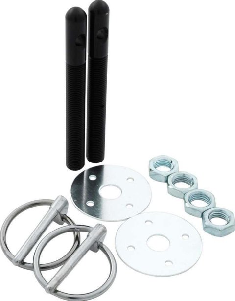 Allstar Performance Hood Pin Kits ALL18484 Pins, Torsion Pin-Style, 3.500 in. Long, 3/8 in. Diameter, Aluminum, Black Anodized, Kit