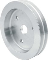 Allstar Performance Small Block Chevy 1:1 Crankshaft Pulleys ALL31084 Pulley, V-Belt, 2-Groove, 6.625 in., Aluminum, Natural, Chevy, Block, Short Pump, Each thumbnail 1