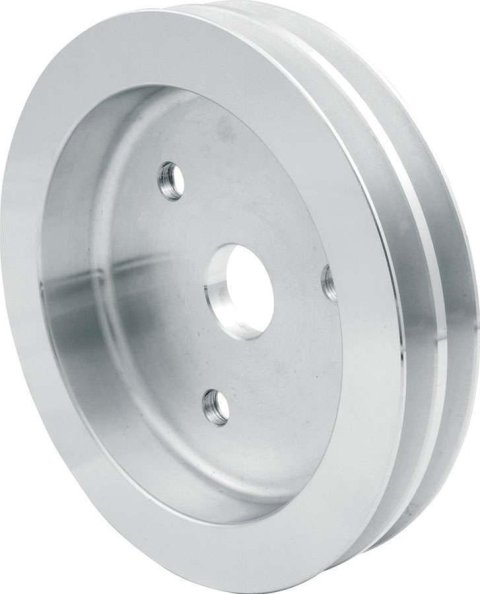 Allstar Performance Small Block Chevy 1:1 Crankshaft Pulleys ALL31084 Pulley, V-Belt, 2-Groove, 6.625 in., Aluminum, Natural, Chevy, Block, Short Pump, Each