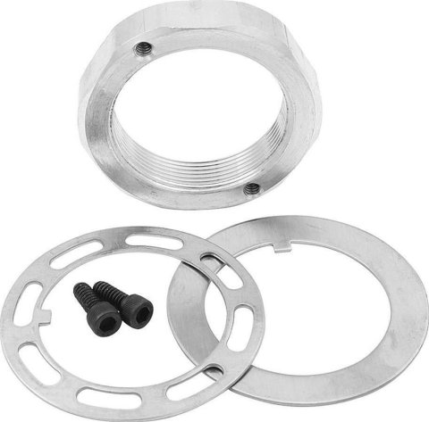 Allstar Performance Spindle Nut Kits ALL44131 Kit, Aluminum, Nut, Lock Ring, Retainer, Two Locking Screws, Kit thumbnail 1