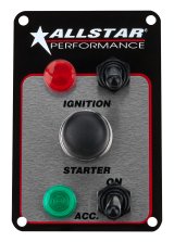 Allstar Performance Ignition Switch Panels ALL80146 Starter Panel, One Push-Button, Momentary, Two Toggle Switches, Ignition, With Light, Each thumbnail 2