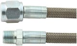 Allstar Performance Braided Steel Lines ALL46420-24 Brake Lines, Stainless Steel, -4 AN, Straight, 1/8 in. NPT, Male Threads, 24.00 in. Length, Each thumbnail 1