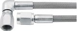 Allstar Performance Braided Steel Lines ALL46302-60 Brake Line, Stainless Steel, 60 in. Length, -3 AN Hose, -3 AN Female, -3 AN 90 Degree Female, Each thumbnail 1