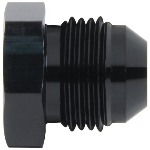 Allstar Performance AN Plug Fittings ALL49685 Fitting, Plug, Aluminum, Black Anodized, Hex, -12 AN, Male Threads, Each