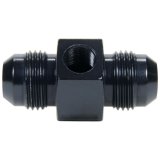 Allstar Performance Adapter Fittings ALL49761 and Adapters, Straight Fittings, Aluminum, Black, 1/8 in. NPT Gauge Port, -6 AN Male AN Ends, Each thumbnail 1