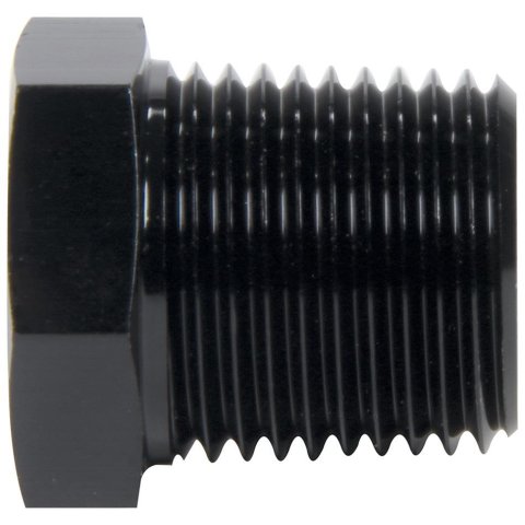 Allstar Performance NPT Plug Fittings ALL49822 Fitting, Plug, Aluminum, Black Anodized, Hex, 1/2 in. NPT, Male Threads, Each