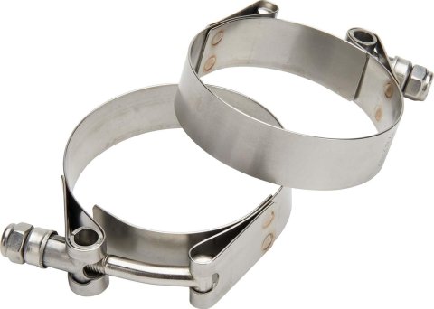 Allstar Performance T-Bolt Band Clamps ALL18352 Hose Clamps, Clamps, Stainless Steel, Natural, 3.000 in. to 3.375 in., Pair