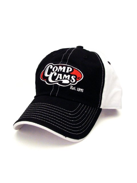 COMP Cams Embroidered Patch Hats C1021 Hat, Ball Cap, Patch, Comp Logo, Cotton Twill, Black/White, Velcro®, One Size Fits All, Each