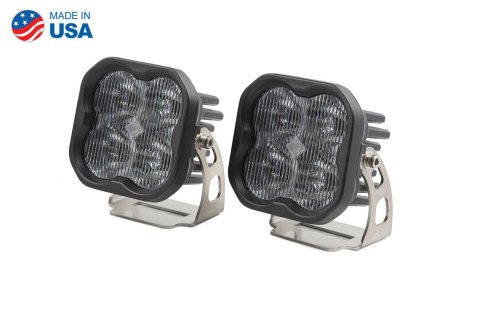 Diode Dynamics SS3 LED Pods DD6130P Auxiliary Lights, Pods, Pro, SAE Fog, Black, Clear Lens, 12 V, 36.0 Watts, Pair