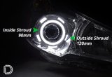 Diode Dynamics HD Halo Kits for 2010-2014 OUTBACK - DD2270 Kit, LED, Headlight, White, Universal, 90/120mm Diameter, 2 Sets thumbnail 2
