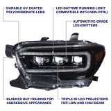Diode Dynamics LED Projector Headlights for 2016-2023 TACOMA - FL0001 Headlight Assemblies, Headlights, High/Low Beam, Clear Lens, Black Housing, White DRL, Toyota, Pair thumbnail 2