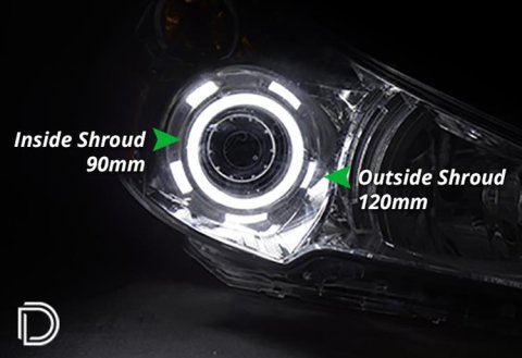 Diode Dynamics HD Halo Kits for 2010-2014 OUTBACK - DD2266 Kit, LED, Headlight, Amber, Universal, 90/120mm Diameter, 2 Sets thumbnail 2