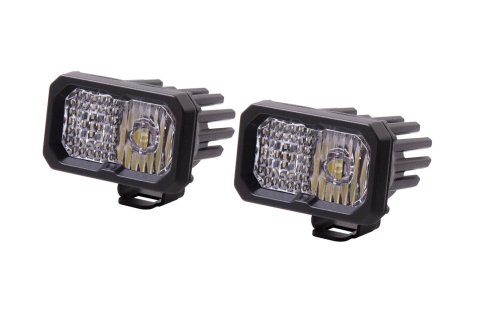 Diode Dynamics Stage Series 2 Light Pods DD6387P Auxiliary Light, LED Light, SSC2, Sport White, Driving/Fog, White Backlight, Clear Lens, 2.0 in. x 3.0 in., Rectangle, Aluminum Housing, Pair thumbnail 1