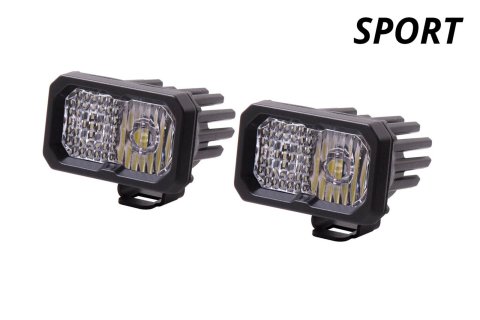 Diode Dynamics Stage Series 2 Light Pods DD6387P Auxiliary Light, LED Light, SSC2, Sport White, Driving/Fog, White Backlight, Clear Lens, 2.0 in. x 3.0 in., Rectangle, Aluminum Housing, Pair thumbnail 3