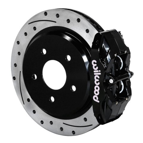 Wilwood DPC56 Rear Brake Kits for 1997-2004 CORVETTE - 140-17670-D Disc Brakes, DPC56, Rear, 12.01 in. Rotors, Pads, Cross-Drilled/Slotted Rotor, 4-Piston, Black Powdercoated, BP-10 Pads, Chevrolet, Kit