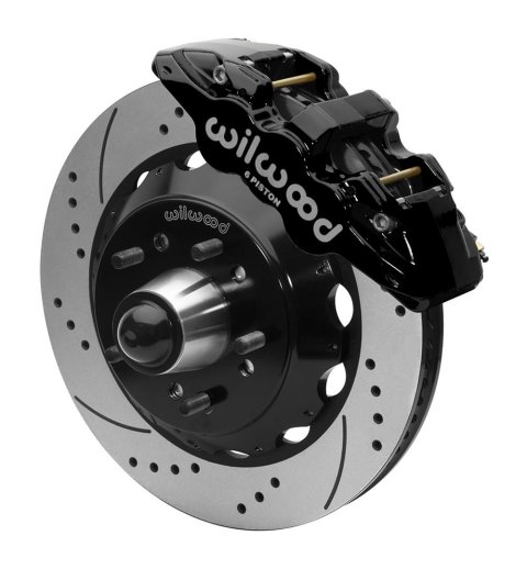 Wilwood AERO6 Big Brake Front Kits 140-15951-D Disc Brakes, Aero6 Brake, Front, Rotors, Crossed Drilled/Slotted, 6-piston Calipers, Black, Chevy, GMC, Kit
