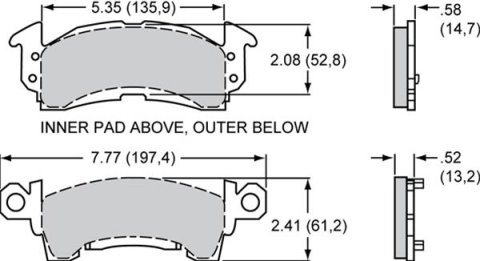 Wilwood Smart Pad BP-30 Brake Pads 150-30-D52K Pads, Pad, BP-30, D52, High-Friction Metallic, High Performance, Set