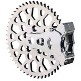Wilwood GP310 Motorcycle Rear Spocket Brake Kits 140-10722-P Caliper Rotor, Billet Aluminum, Polished, 4-Piston, Cross Drilled Rotor, Harley-Davidson®, Rear, 48T, Kit thumbnail 1