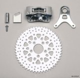 Wilwood GP310 Motorcycle Rear Spocket Brake Kits 140-10723-P Caliper Rotor, Billet Aluminum, Polished, 4-Piston, Cross Drilled Rotor, Harley-Davidson®, Rear, 51T, Kit thumbnail 2