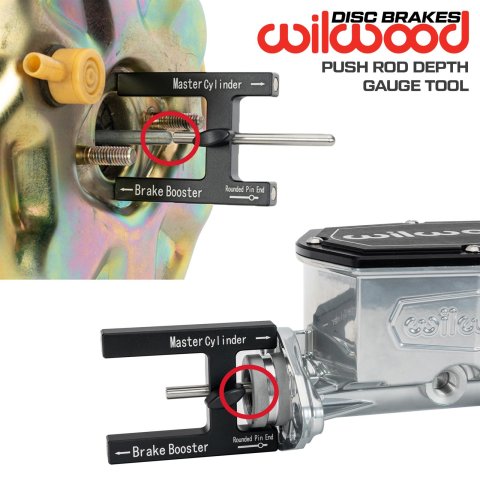 Wilwood Master Cylinder Pushrod Length Gauges 260-18027 Gauge, Brake Tool, Aluminum Body, Black, Steel Hardware, Magnetic, Each thumbnail 2